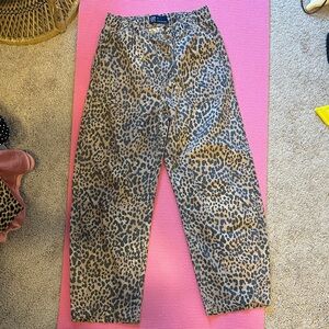 GAP Leopard Print barrel Leg pull on Jeans